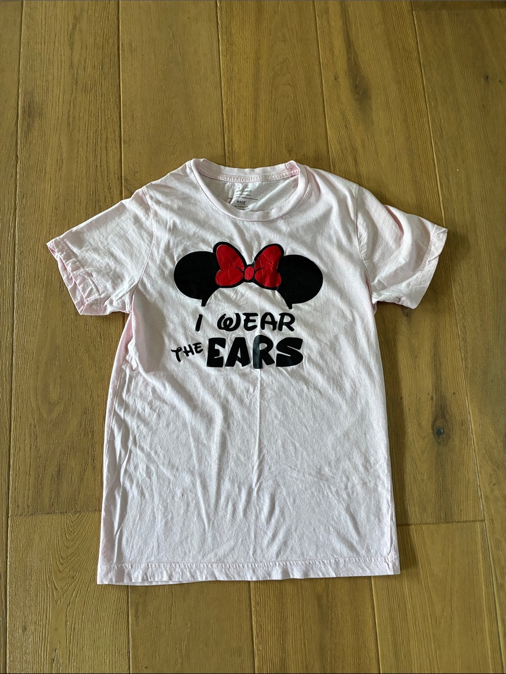 Light Pink Minnie Mouse 'I Wear The Ears' Graphic Tee